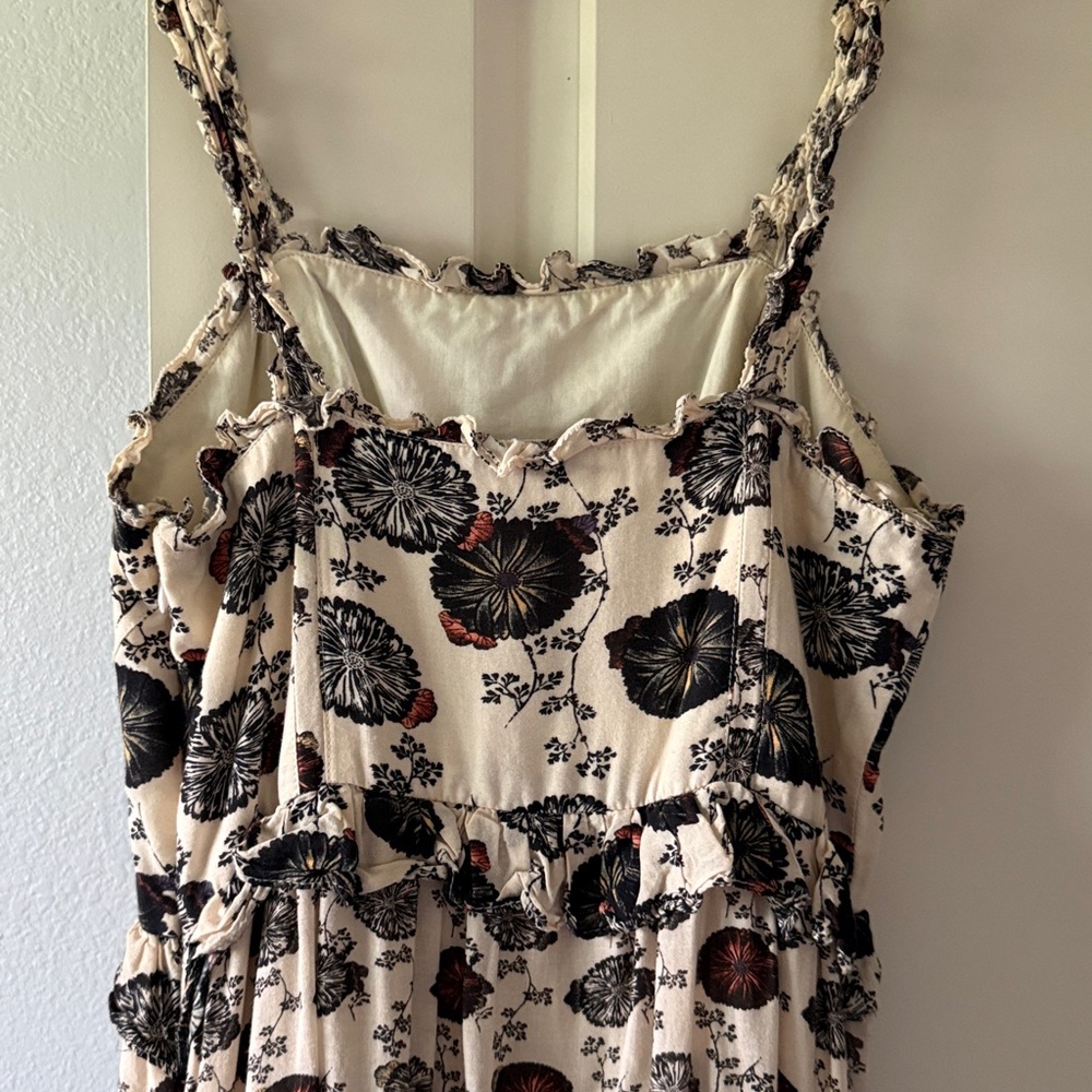 Ulla Johnson Adyna Cream Floral Tiered Midi Dress - Picture 9 of 10